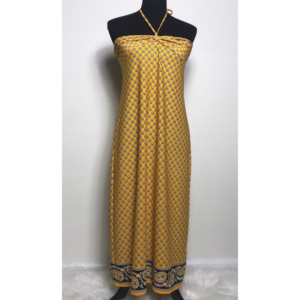 Micheal Kors mustard paisley maxi dress Sz 10